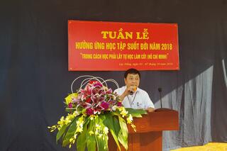 Thầy hiệu trưởng Nguyễn Văn Huyên phát động " tuần lễ hưởng ứng học tập suốt đời"